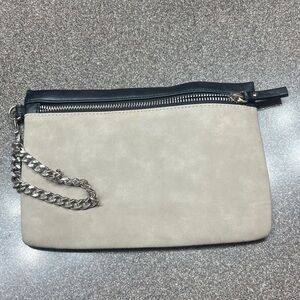 Express Cream and Black Clutch Bag